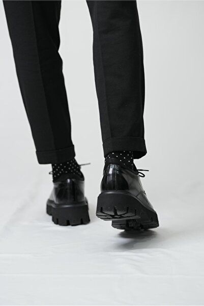 TETRİ Morgan Model Hakiki Deri El Yapımı Erkek Siyah Casual Ayakkabı