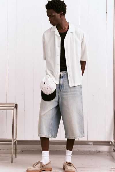 Pull & Bear Linen blend short sleeve shirt
