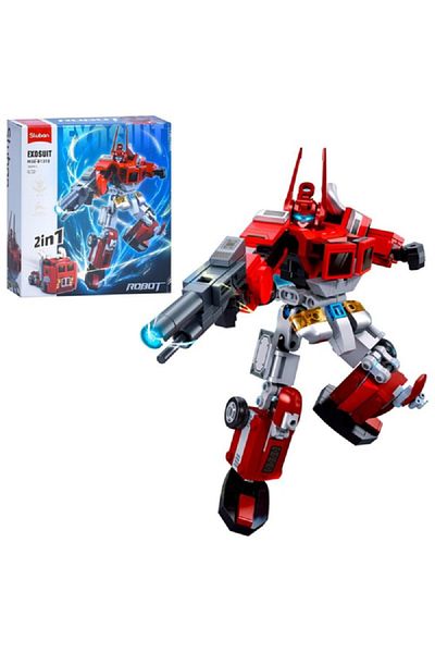 Sluban 260-Piece Exosuit 2-in-1 Autobot Robot and Truck Building Set Multicolor