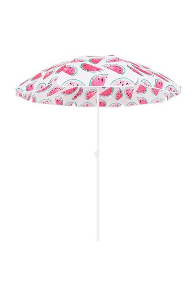 OEM Umbrella 160 cm with metal structure, adjustable tilt and transport cover, white and red