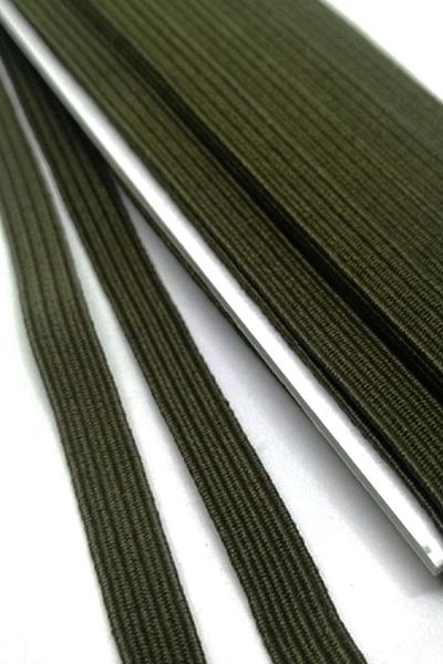 hapshoe Khaki Green 6 mm 5 Mt Durable Hard Flat Elastic Ribbon Rubber
