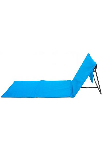 SERSIMO Sezlong De Plaja Pliabil, Spatar Cu Cadru Metalic, Reglabil, 150x47x48 Cm, Albastru