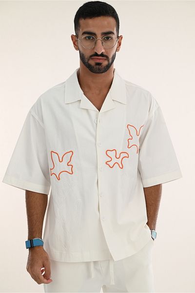 SWAG SA Floral knit square neck shirt
