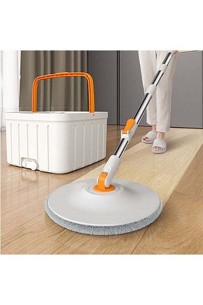 COOYA Spinning Mop Bucket System,Stainless Steel,Mop Floor Cleaning System,2 Microfiber Replacement Heads