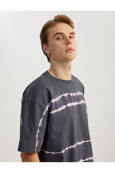 Koton Short Sleeve Crew Neck Printed Washable Cotton Oversize T-Shirt
