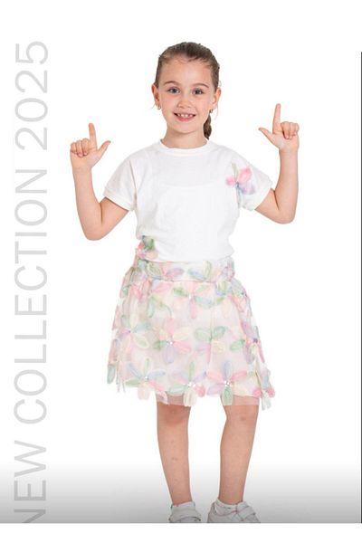 Emilakids New Season Girl's Floral Balloon Skirt Bottom-Top Set