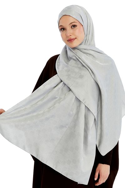 Altobeh Monogram Checkerboard Pattern Shawl - Gray