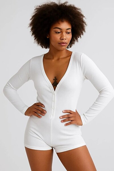 Get Crazy Salopetă scurtă cu mânecă lungă cu nervuri