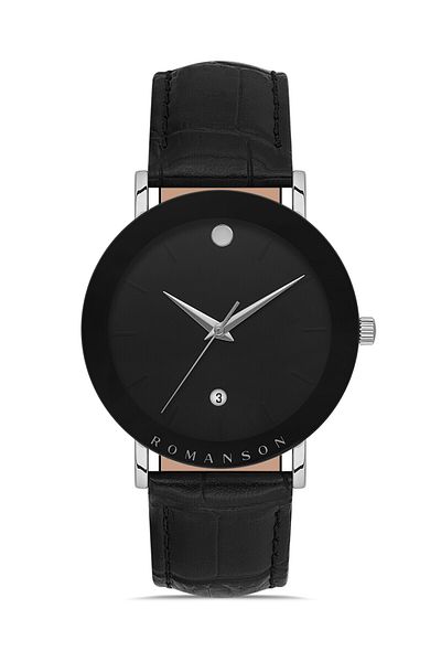 Romanson Black Dial Black Frame Men's Wristwatch
