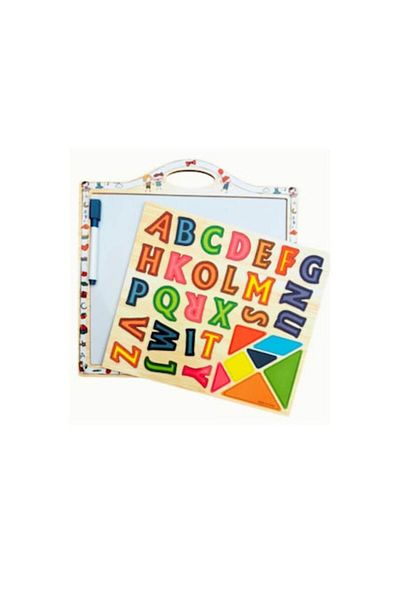 OEM Tablă magnetică de scris, din lemn, cu litere și Tangram