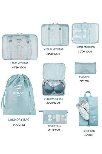COOYA MPM 8 PC Packing Cube Luggage Organizers Set, Travel Packing Bags, Suitcase Bag Set