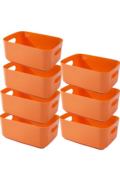 OEM Set of 7 storage boxes, plastic, with handles 25x18x10 cm, bathroom, kitchen organizers