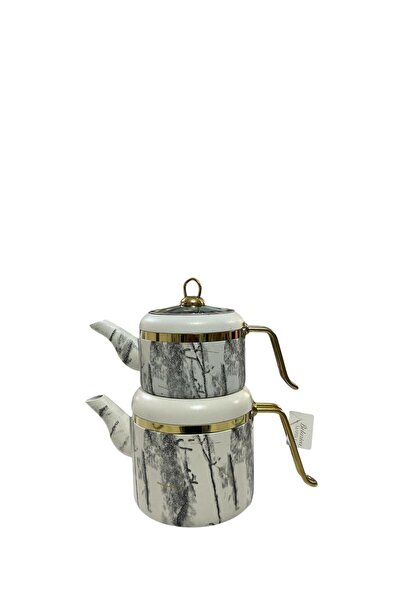 CENGİZ ÇEYİZ BELARİVA MARBLE Mermer Desenli Granit Çaydanlık Demlik Üst 1,25 ...