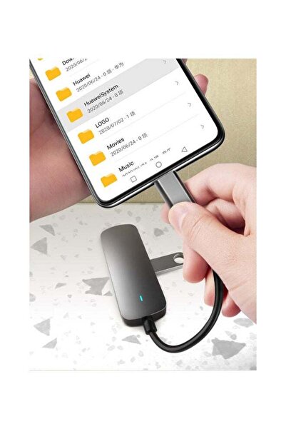 fulina 4 In 1 Port 3.0 Type-C USB-C HUB To 4K Video HDMI-compatible Adapter For Macbook Grey