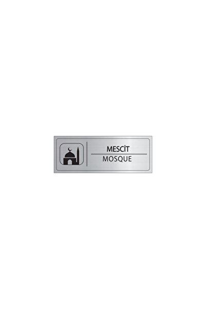 Mayeka Mescit İsimlik Gümüş Metal Kapı İsimliği Levhası Yönlendirme Tabelası