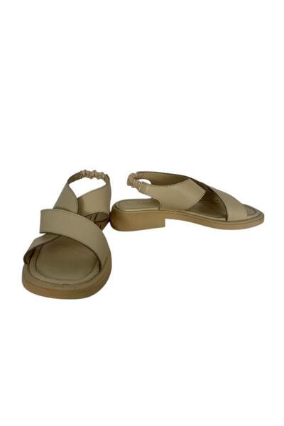 KEMAL TANCA 862 M-320 Women's Khaki Leather Sandals