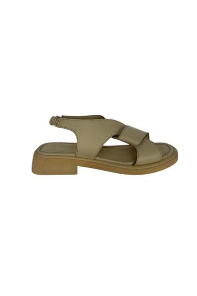 KEMAL TANCA 862 M-320 Women's Khaki Leather Sandals