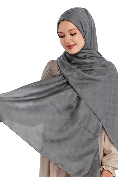 Altobeh Monogram Checkerboard Pattern Shawl - Smoked