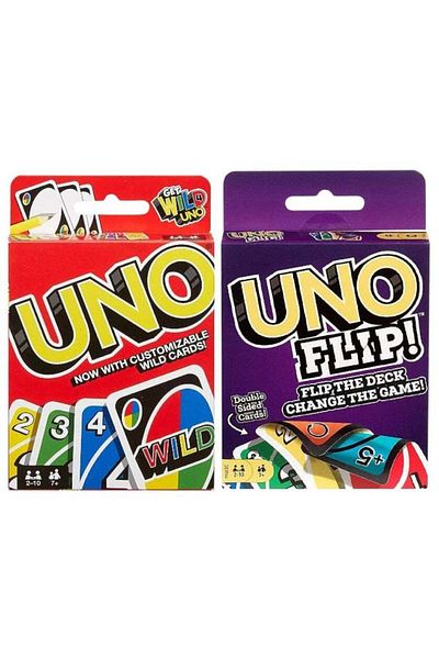 mattel Uno Wild and Uno Flip Card Games Combo Pack