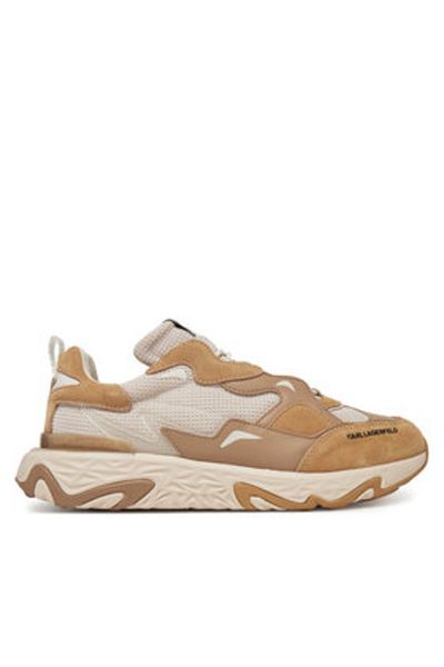 Karl Lagerfeld Men's Sneakers beige KARL LAGERFELD-KL52424 4TN STONE LTHR & TEXTILE