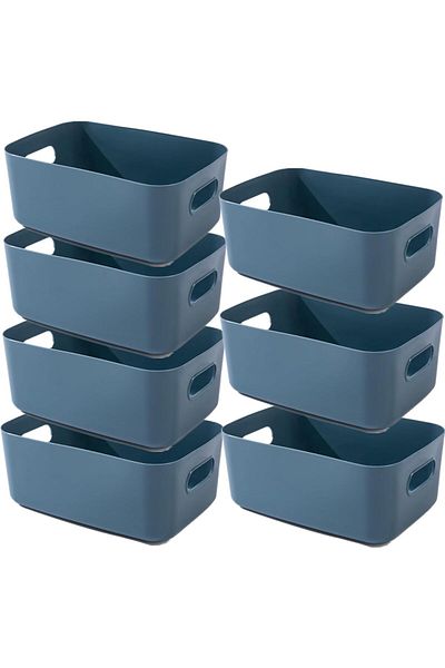 OEM Set of 7 storage boxes, plastic, with handles 25x18x10 cm, bathroom organizers, multi-functional