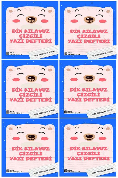 Ata Yayıncılık 1. Classroom New Suitable for Müfredata Upright Guide Line Writing Notebook Large Size (6 Pieces)