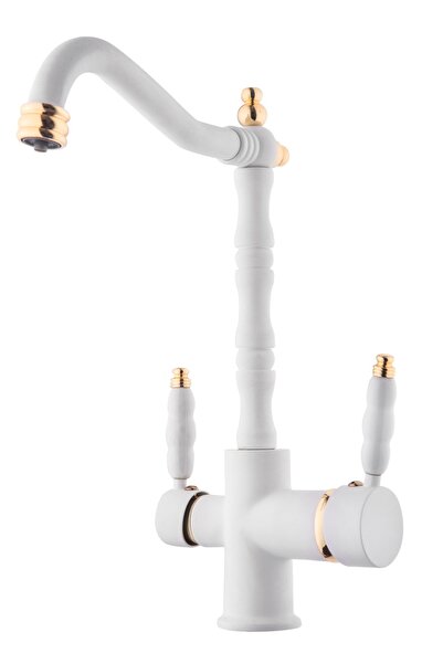 hilal BEYAZ GOLD RUSTİK ARITMALI EVYE BATARYASI