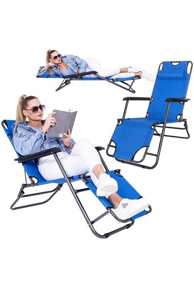 SERSIMO Sezlong Pliabil Gc4, Relax Zero Gravity, 80x60x153cm, Albastru Deschis