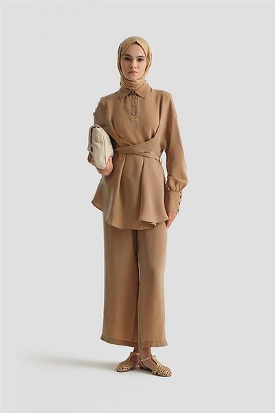 Armine Cross Tie Kupra Suit 25Y6032 Sahra