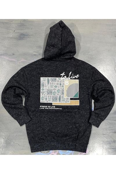 ALANAQA Unisex Oversized Hoodie with Back Print Pullover