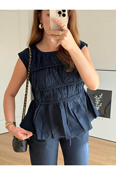 BAŞARAN Dark Blue Layer Pants Bluz Suit
