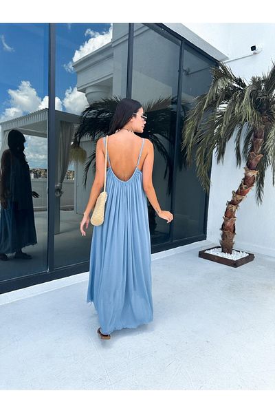 My Blog Rochie cu croiala casual cu bretele Indigo - 3173