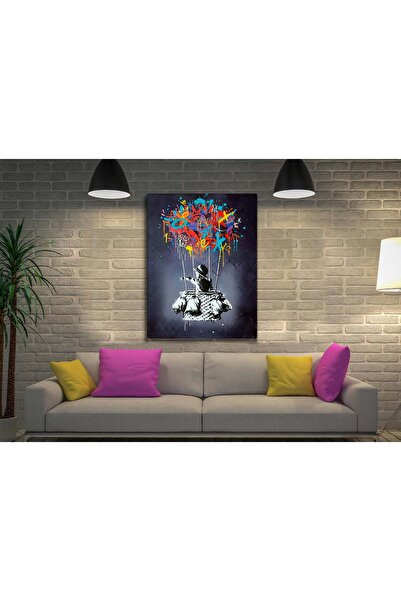 AR AJANS KANVAS TABLO Tablou decorativ pe pânză în stil balon zburător în och...