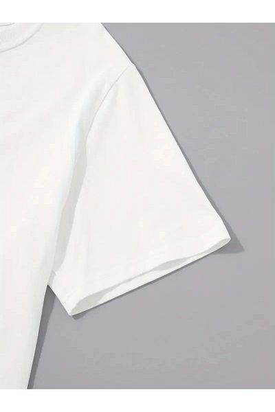 CVS 20/1 Combed Cotton Compack Palm Front Printed Oversize Crew Neck Short Sleeve Summer T-Shirt - White