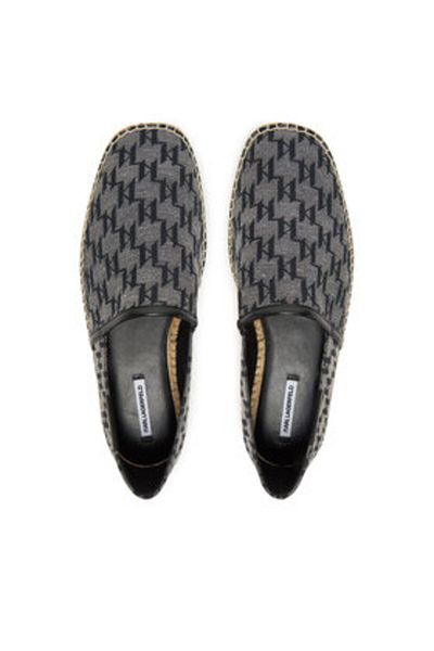 Karl Lagerfeld Men's Espadrilles black KARL LAGERFELD-KL70125 805 BLACK JACQ TEXTILE W/GREY