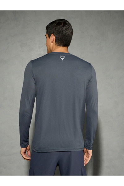 Technosport By Styli Solid Round Neck Long Sleeve T-Shirt