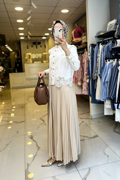 Vosse Ekol Kum Pileli Tam Boy Astarlı Etek