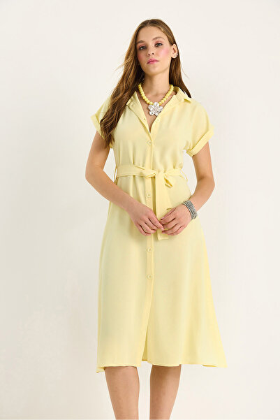 Bianco Lucci Women's Belt Detailed Linda Shirt Dress 5248 60281080