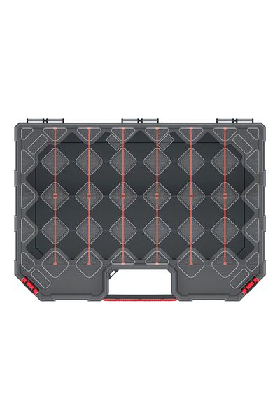 kistenberg 40 High Durable Tool Organiser with Removable Separators Black and Clear