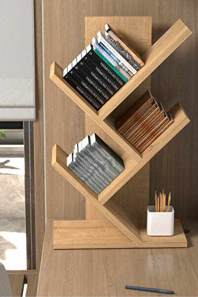 PDMPOİNT DOLAP MARKET Kitaplık 3 Bölmeli - Safir Meşe