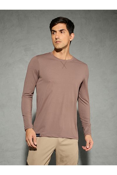 Technosport By Styli Solid Round Neck Long Sleeve T-Shirt