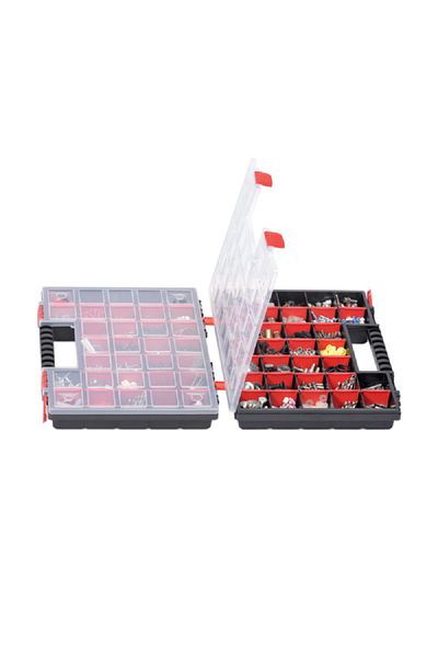 kistenberg Nors Duo 40 Durable Tool Organiser with Removable Separators Black and Red