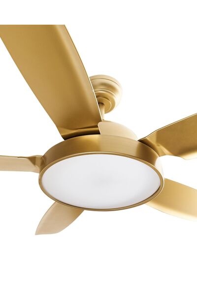 BELIANI Pirinç Renkli Işıklı Tavan Vantilatörü – Uzaktan Kumandalı, LED Işıklı, Zamanlayıcılı