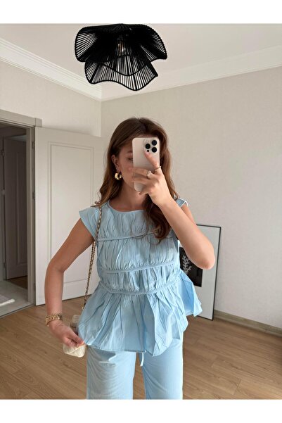 BAŞARAN SET BLUZĂ PANTALON BLUE LAYER