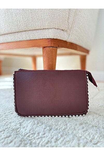 Z&M COLLECTION BAG SHOPPİNG Geantă portofel pentru femei cu curele încrucișate cu margele argintii