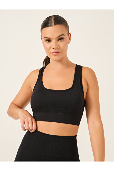 Styli Seamless Back Teardrop Cut Out Sports Bra and Jacquard Leggings Set