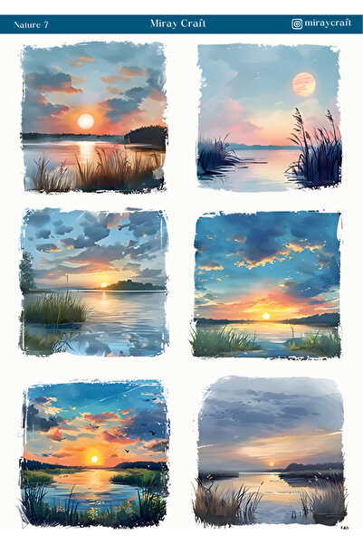 MirayDesign 1 Adet Doğa Temalı Sticker (12x17 cm) Bullet Journal,Scrapbook, A...