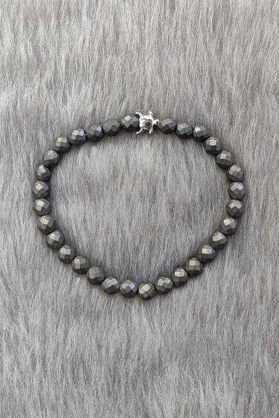 Chavin Elastic Natural Hematite Stone Men's Bracelet Ey30