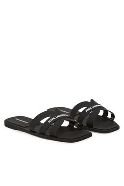 Karl Lagerfeld Flip-flops de damă negri KARL LAGERFELD-KL80025 V00 BLACK RUBBER