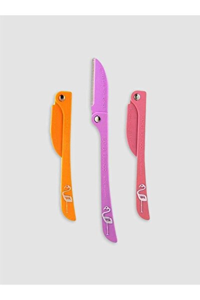 Feather Blooming 3 Piece Flamingos Ladies Razor For Facial And Body Hair Yellow/Pink/Purple, Multicolor